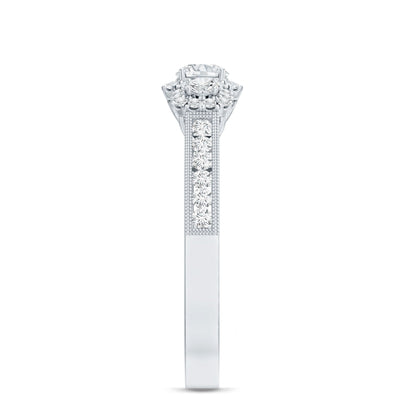 Vintage Style Moissanite 3 Stone Engagement Ring