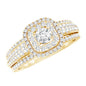 Lab Grown Diamond Retro Engagement Ring with Double Halo