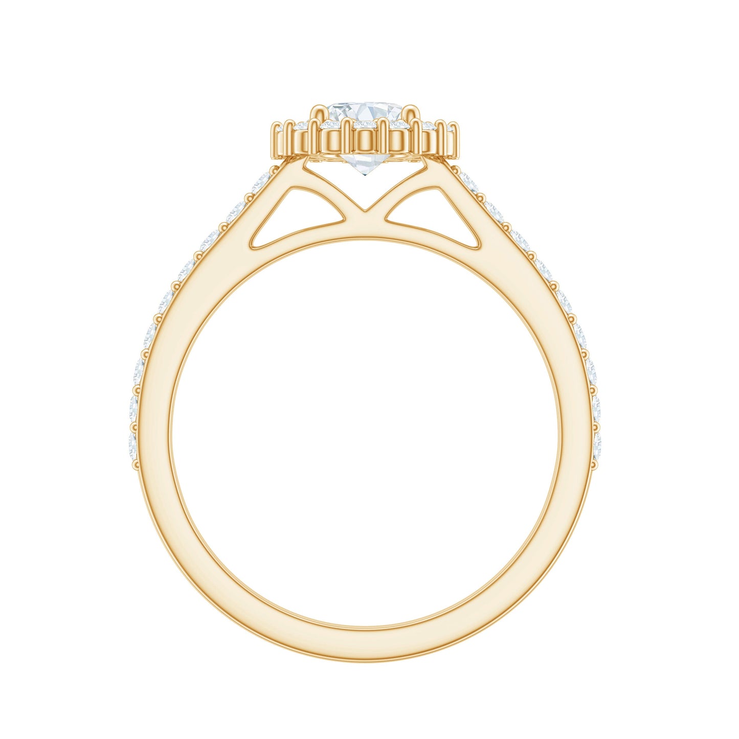 Classic Moissanite Halo Engagement Ring for Women