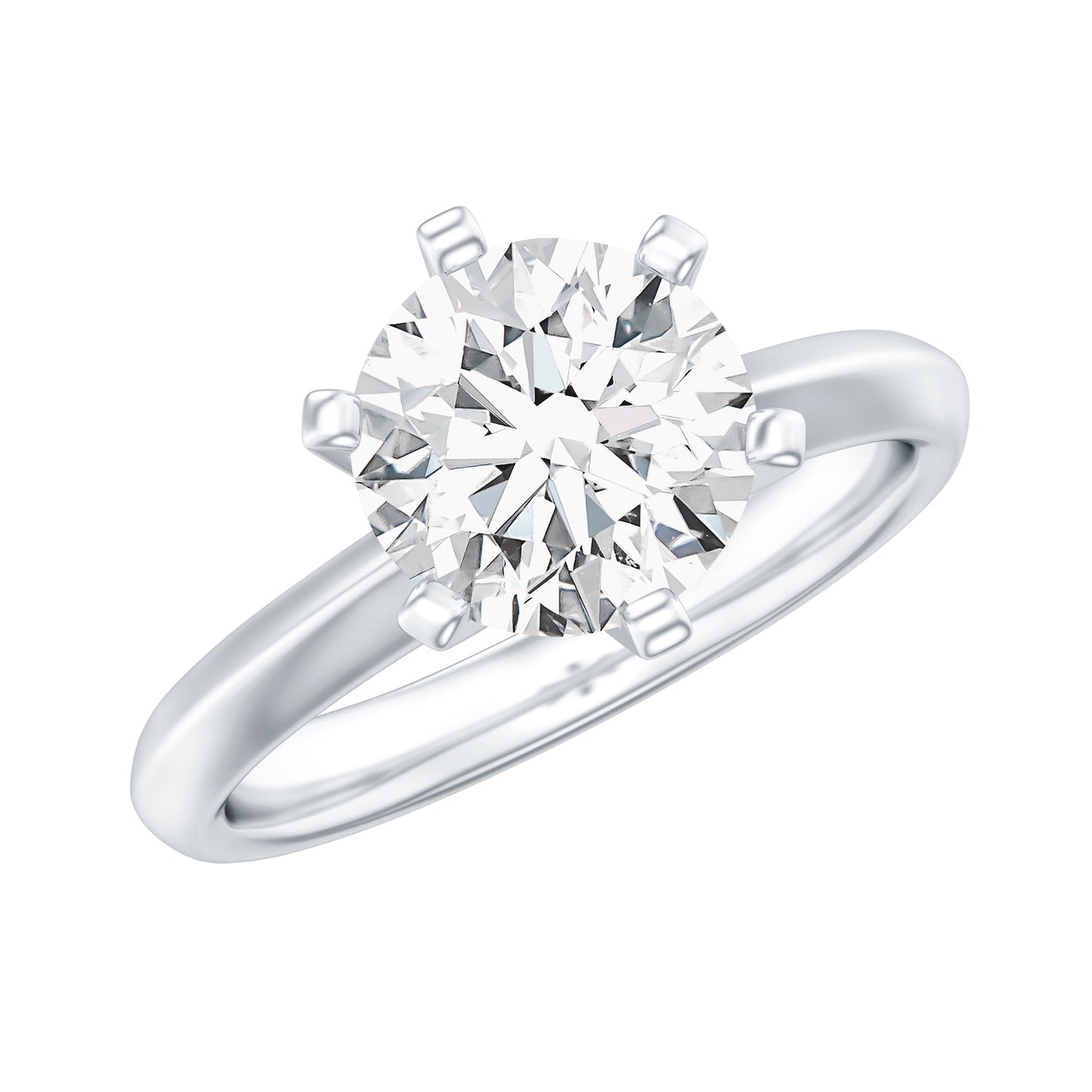Brilliant Cut Solitaire Moissanite 2 CT Engagement Ring with Certificate