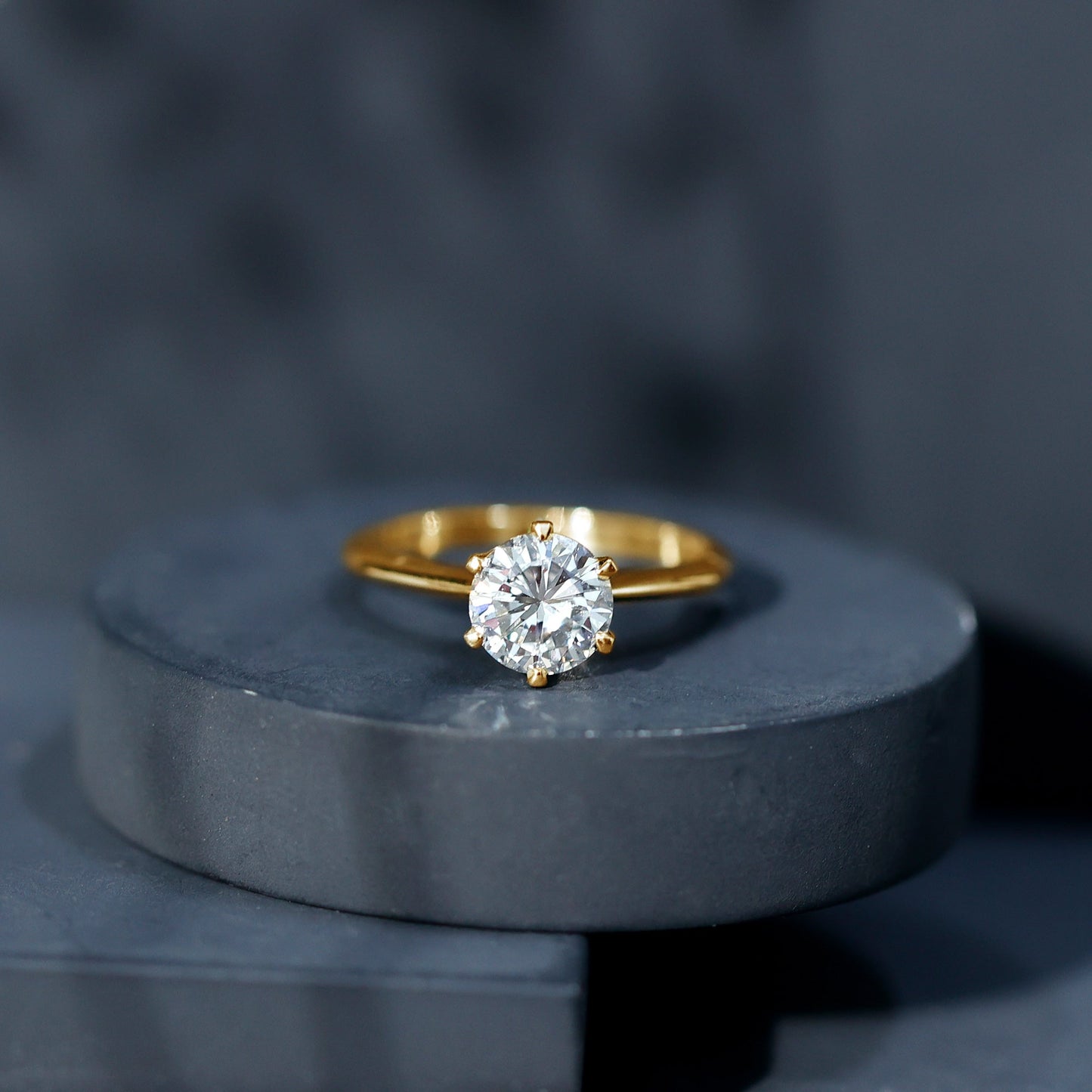 Brilliant Cut Solitaire Moissanite 2 CT Engagement Ring with Certificate