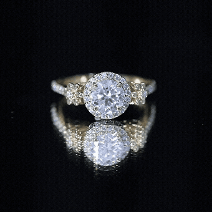 Certified 1.3 Carat Moissanite Floral Engagement Ring for Women