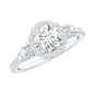 Moissanite Halo Engagement Ring for Her with Certificate