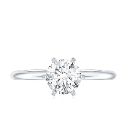Certified 1 CT Moissanite Round Solitaire Engagement Ring