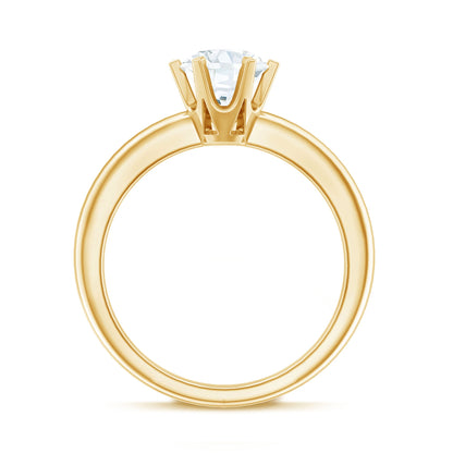 Certified 1 CT Moissanite Round Solitaire Engagement Ring
