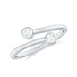 Natural Diamond 2 Stone Promise Ring in Wrap Style