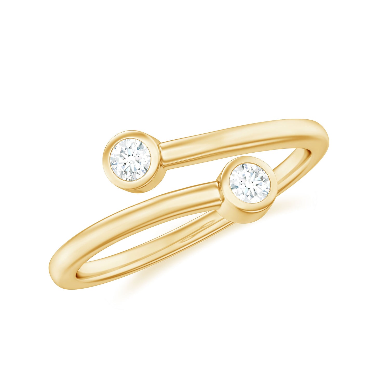 Natural Diamond 2 Stone Promise Ring in Wrap Style
