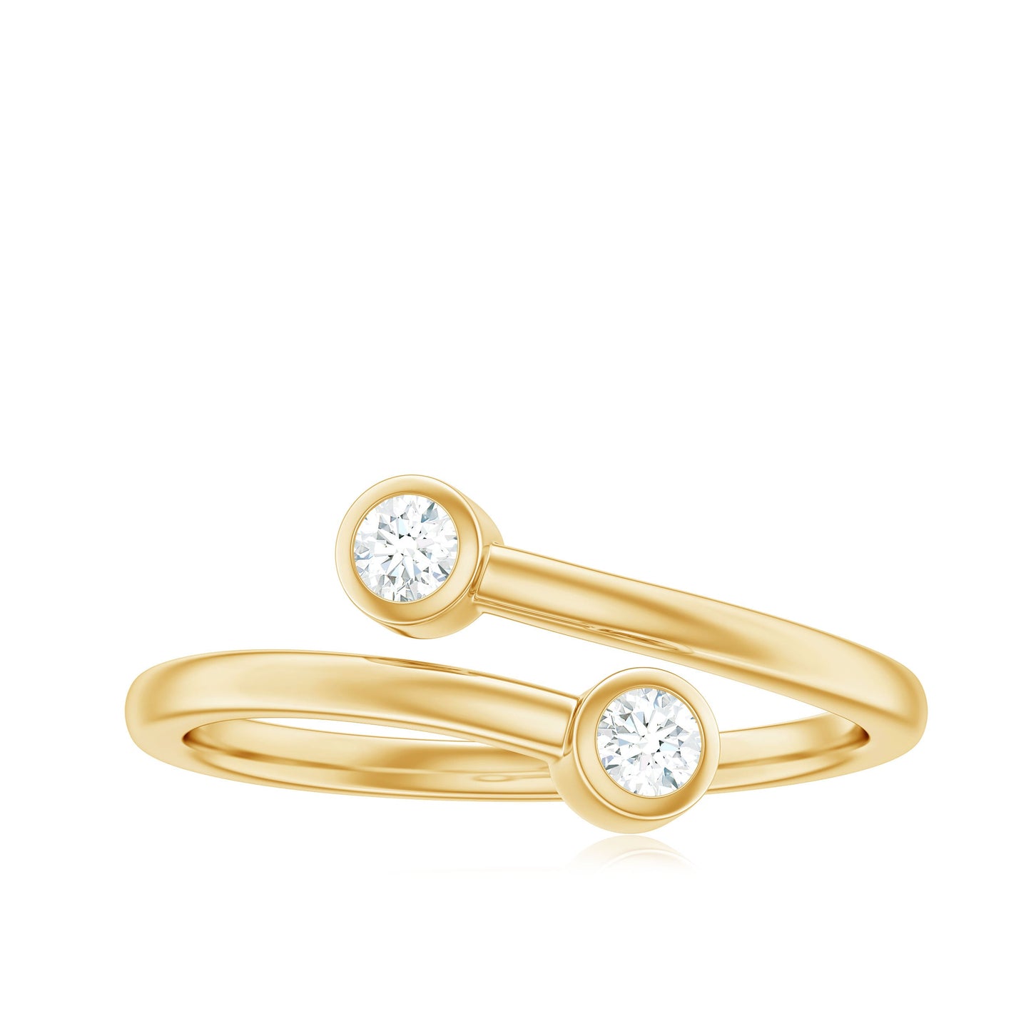 Natural Diamond 2 Stone Promise Ring in Wrap Style