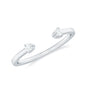 Dainty Diamond Two Stone Open Cuff Ring for Women