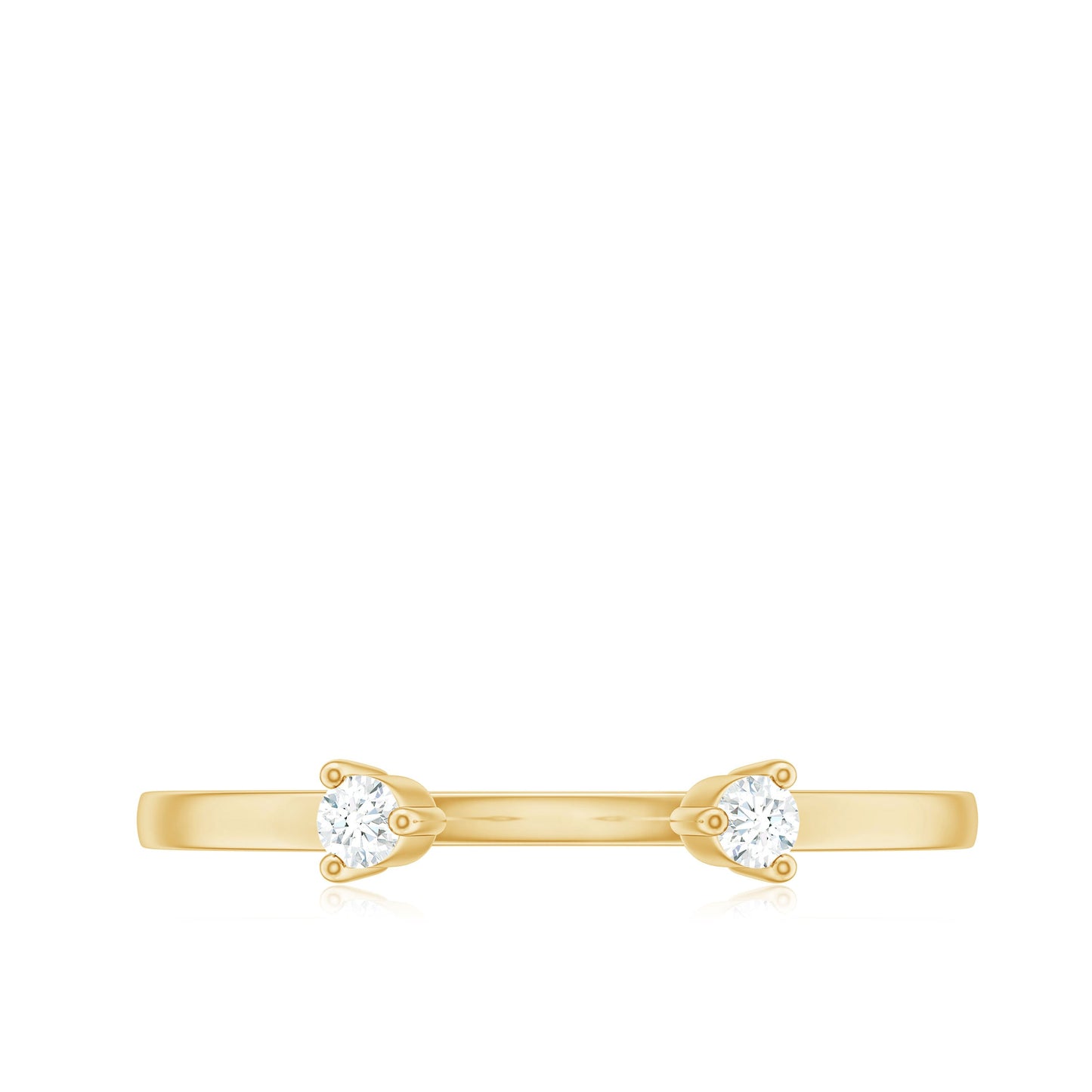 Dainty Diamond Two Stone Open Cuff Ring for Women