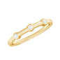 Certified Moissanite Three Stone Stackable Ring in Bezel Setting