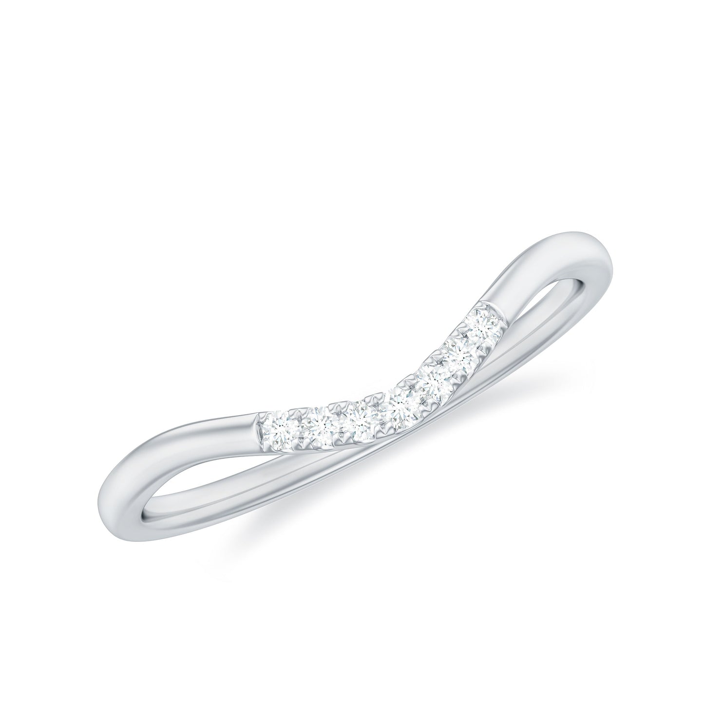 Natural Diamond Curved Enhancer Ring for Women