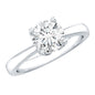 Petal Prong Set Round Moissanite Solitaire Engagement Ring