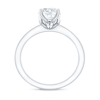 Petal Prong Set Round Moissanite Solitaire Engagement Ring