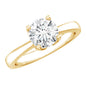 Petal Prong Set Round Moissanite Solitaire Engagement Ring