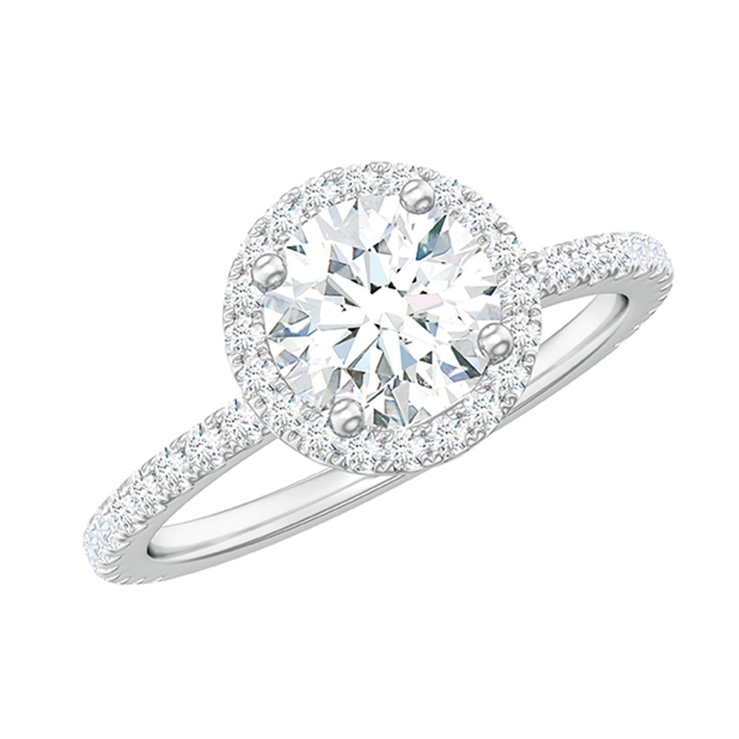 Certified Moissanite Halo Engagement Ring for Her