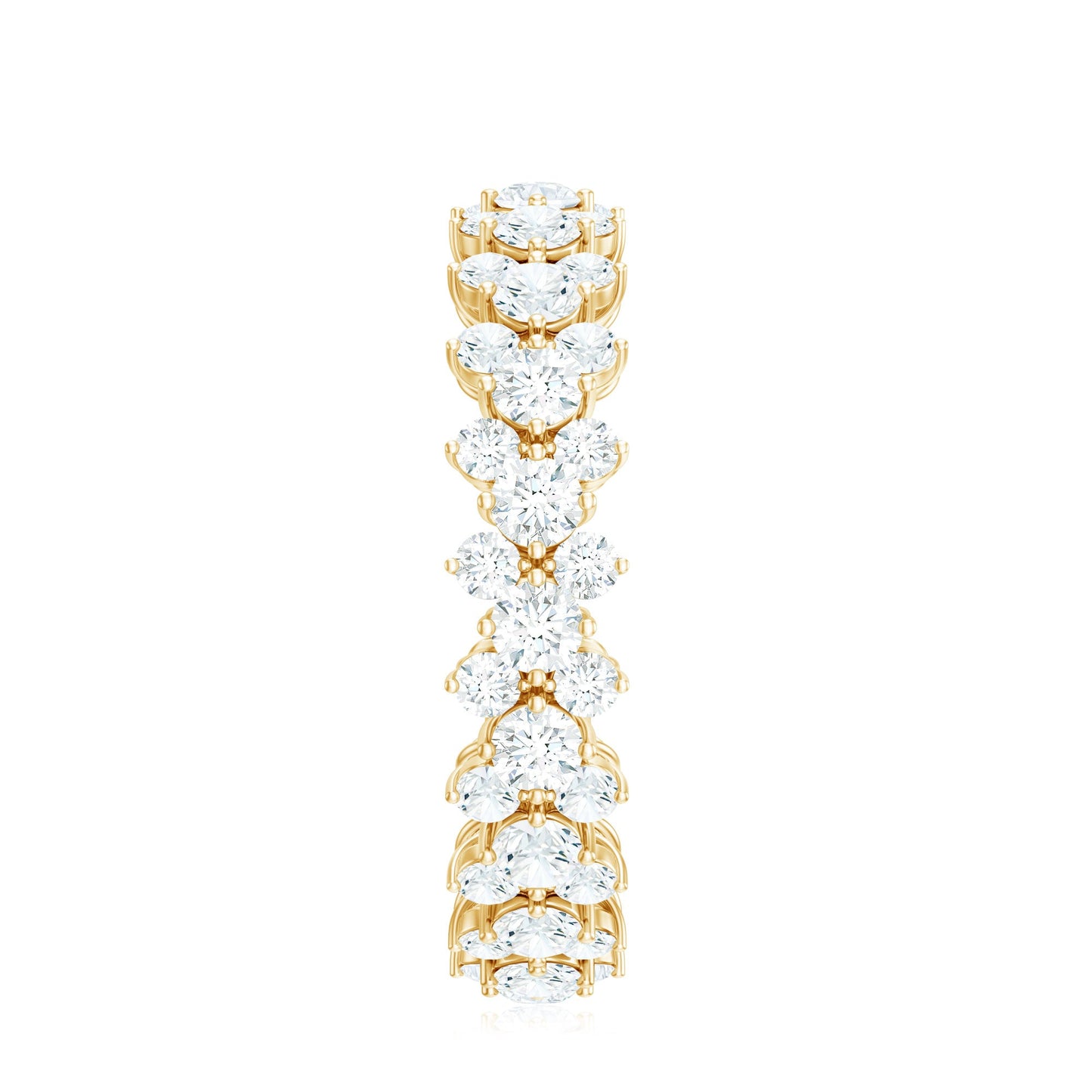 Certified Moissanite Cluster Eternity Ring For Women