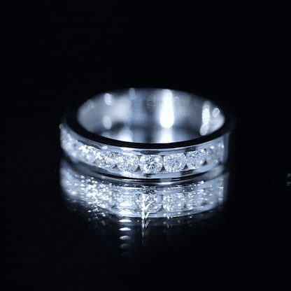 Channel Set Moissanite Half Eternity Band