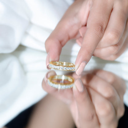 Channel Set Moissanite Half Eternity Band