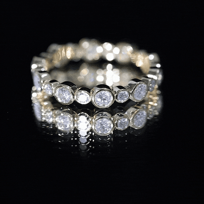 Certified Round Cut Moissanite Eternity Stackable Ring For Her