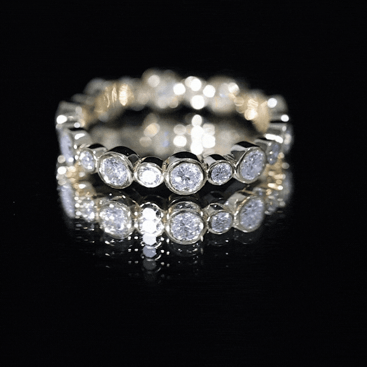 Certified Round Cut Moissanite Eternity Stackable Ring For Her