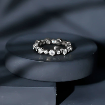 Certified Round Cut Moissanite Eternity Stackable Ring For Her