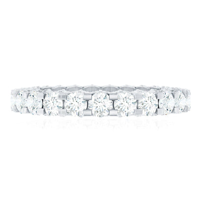 Certified Moissanite Eternity Band Ring in Shared Prong Set