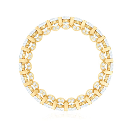 Certified Moissanite Eternity Band Ring in Shared Prong Set
