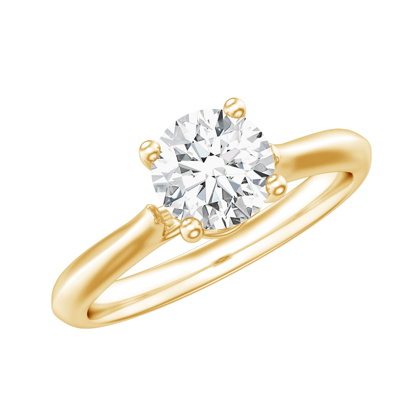 Round Shaped Moissanite Solitaire Engagement Ring