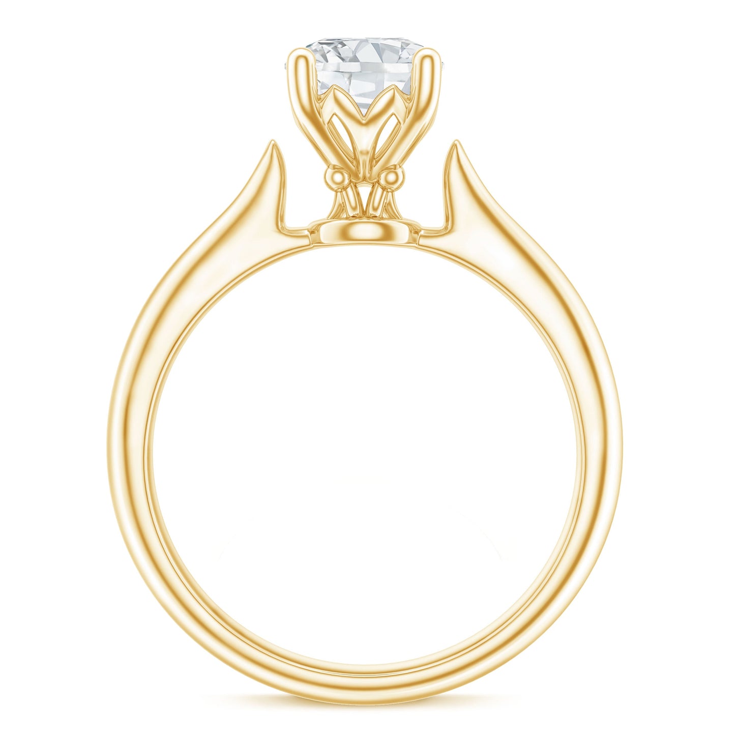 Round Shaped Moissanite Solitaire Engagement Ring