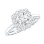 Classic Moissanite Halo Engagement Ring in Double Prong Setting