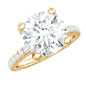 Round 4.4 Carat Moissanite Solitaire Engagement Ring with Side Stones