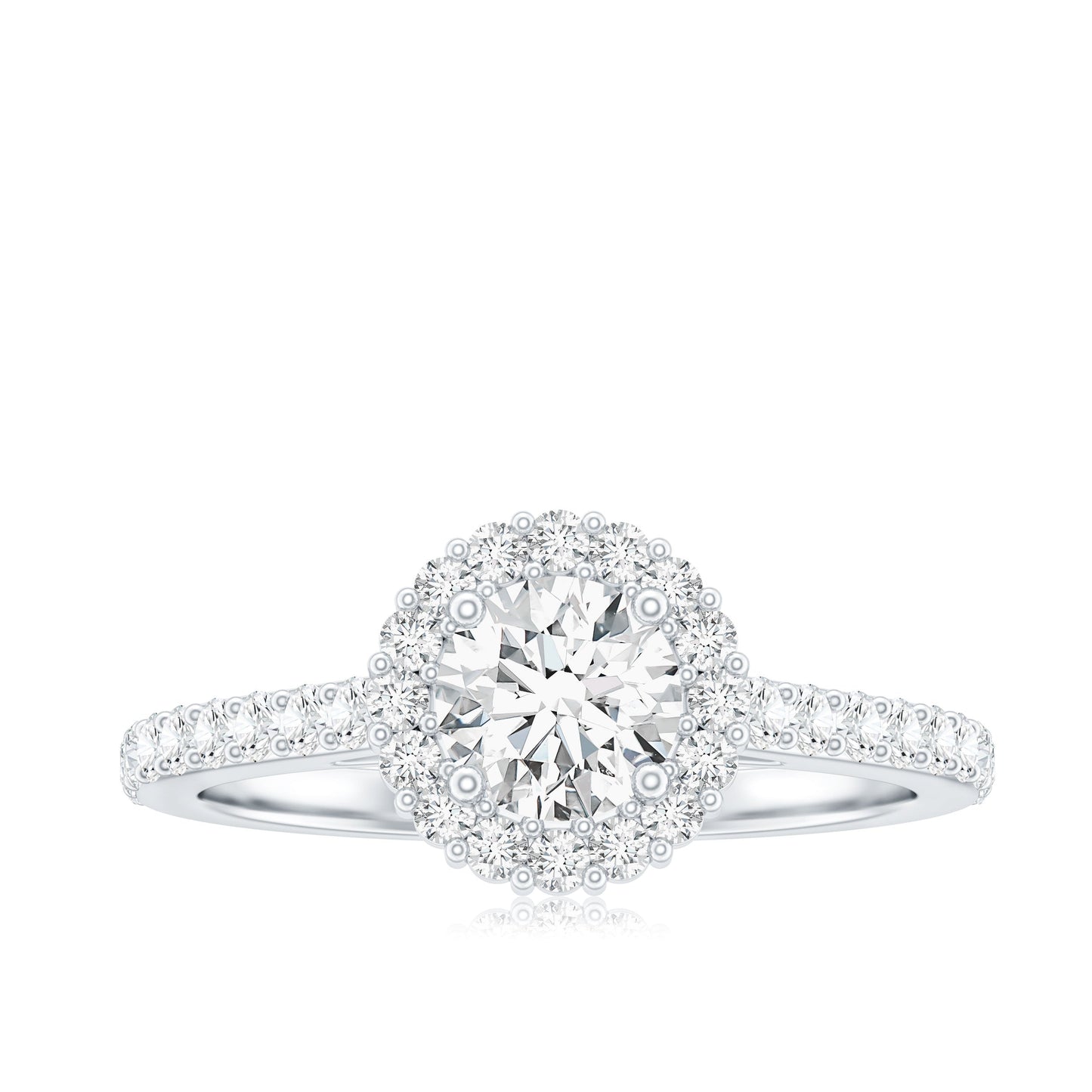 Classic Moissanite Halo Engagement Ring