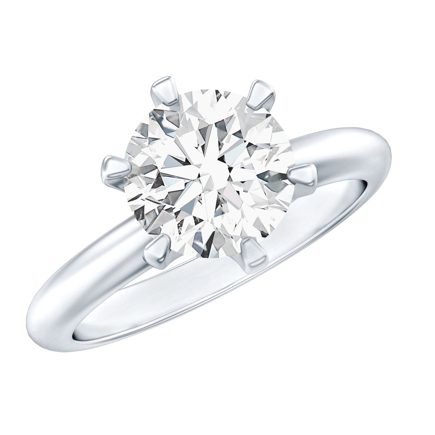 2 CT Moissanite Solitaire Engagement Ring in 6 Prongs