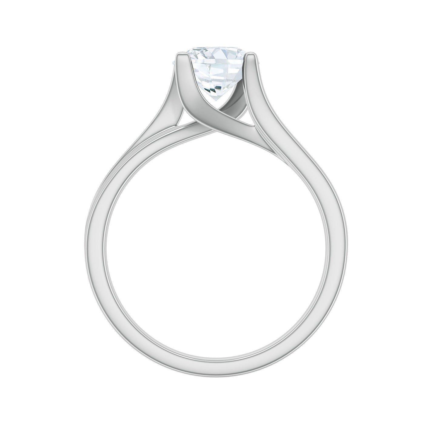 1.3 Carat Round Moissanite Solitaire Engagement Ring in Reverie Setting