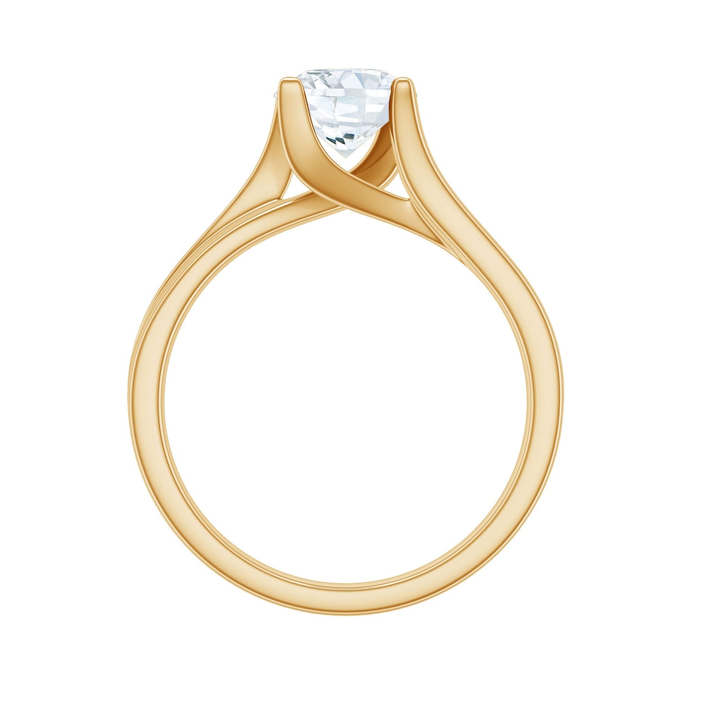 1.3 Carat Round Moissanite Solitaire Engagement Ring in Reverie Setting