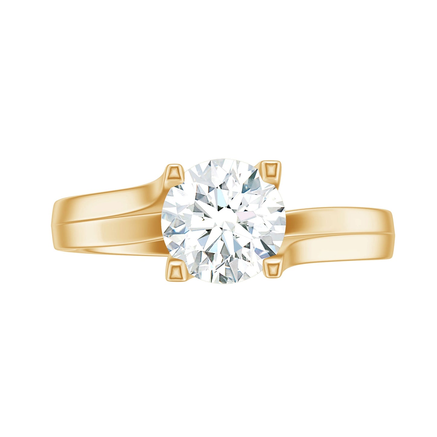 1.3 Carat Round Moissanite Solitaire Engagement Ring in Reverie Setting