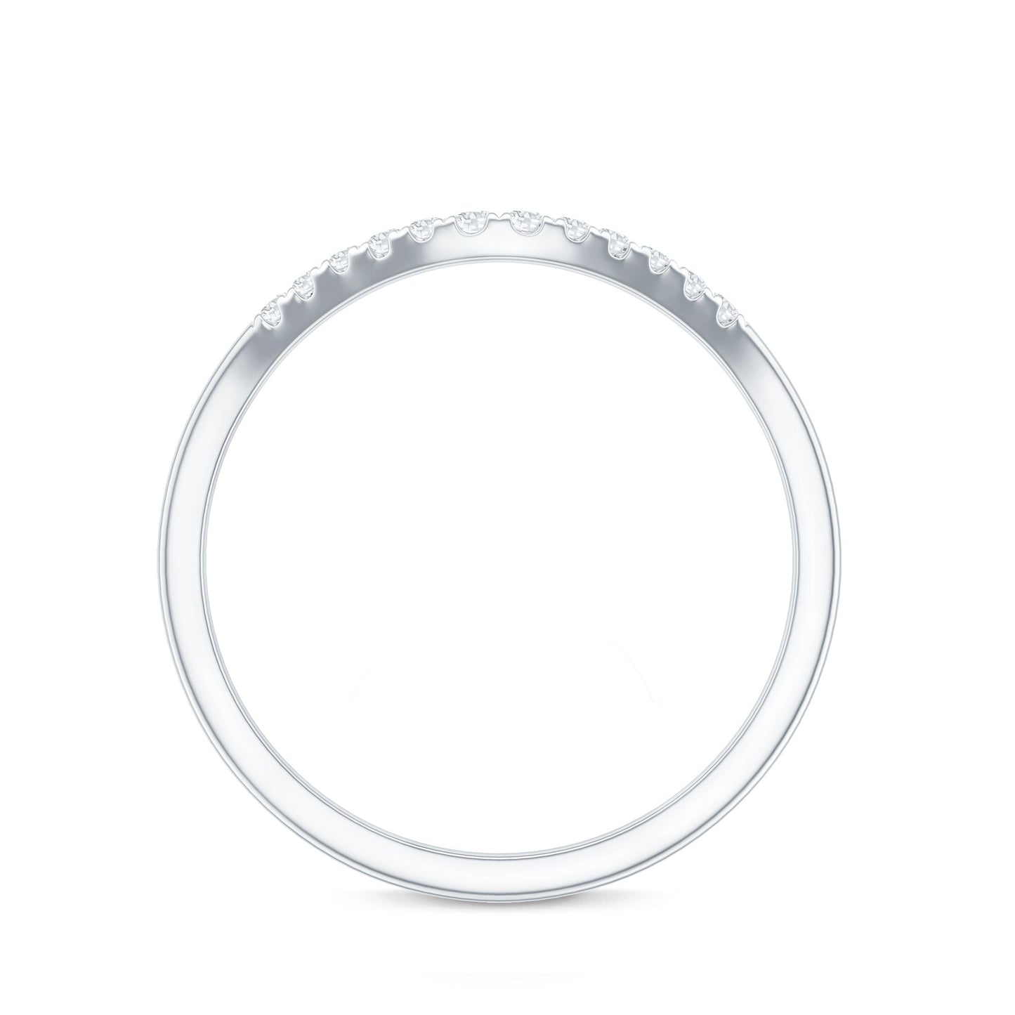 Curved Stackable Ring with Certified Moissanite