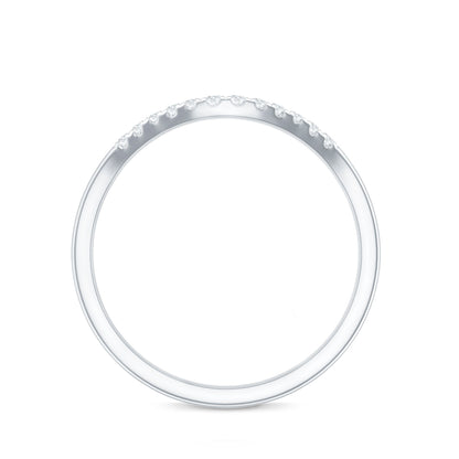 Curved Stackable Ring with Certified Moissanite
