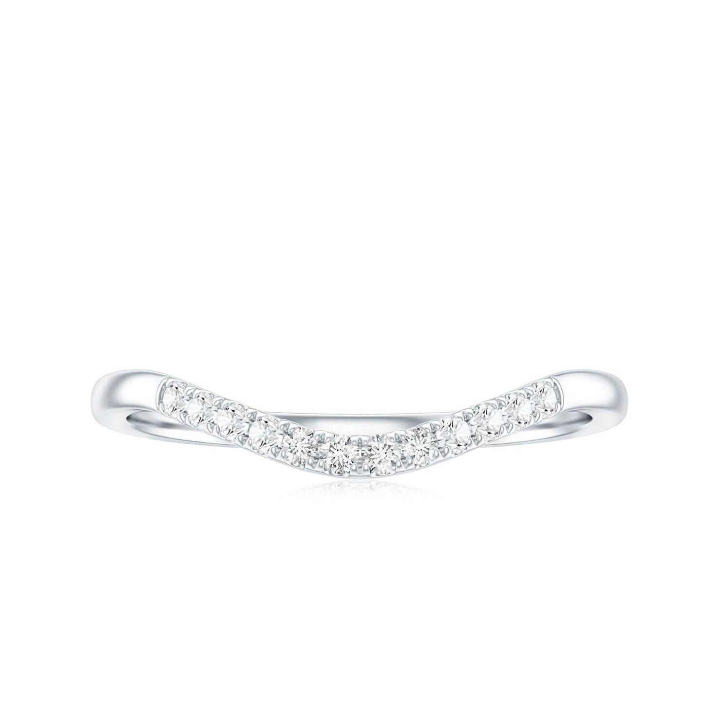 Curved Stackable Ring with Certified Moissanite