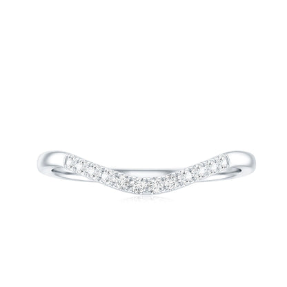 Curved Stackable Ring with Certified Moissanite