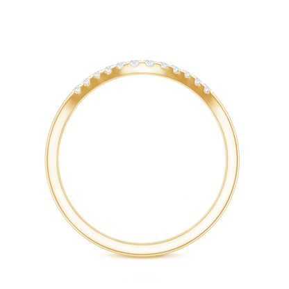 Curved Stackable Ring with Certified Moissanite