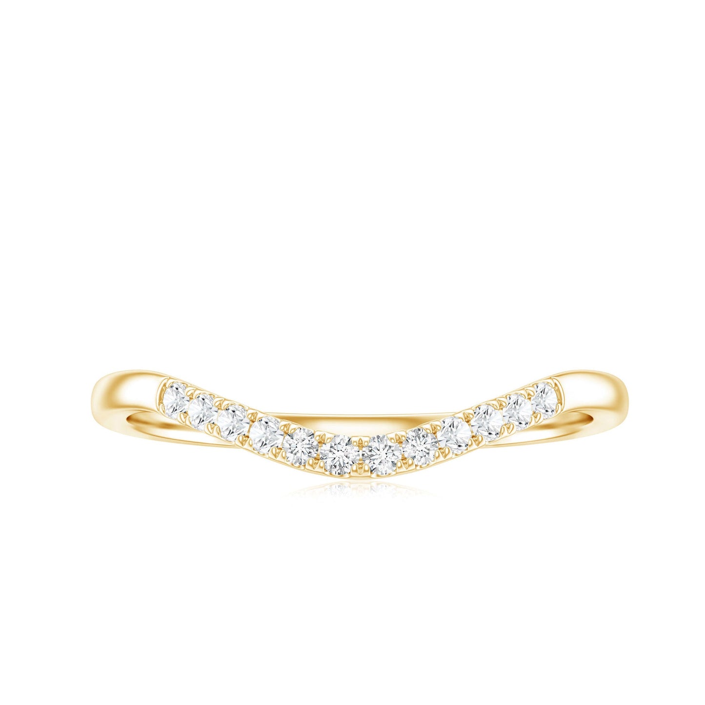 Curved Stackable Ring with Certified Moissanite