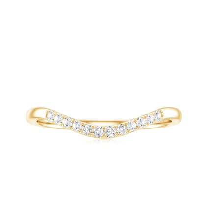 Curved Stackable Ring with Certified Moissanite