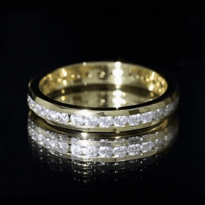 Channel Set Round Moissanite Full Eternity Band Ring
