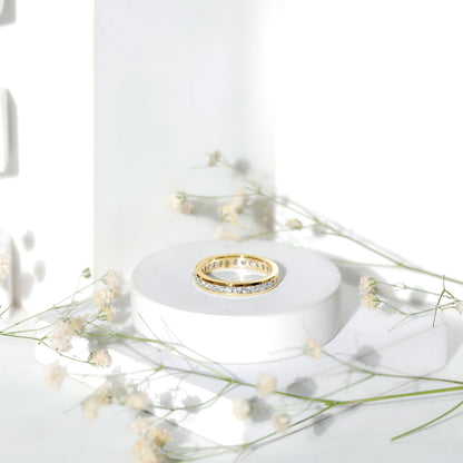 Channel Set Round Moissanite Full Eternity Band Ring