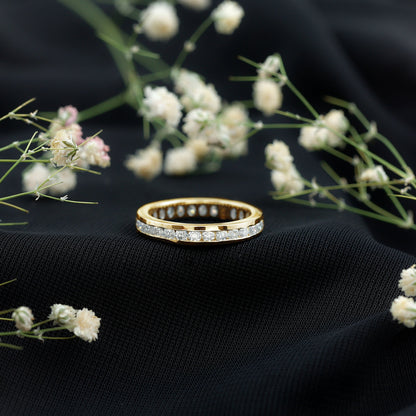 Channel Set Round Moissanite Full Eternity Band Ring