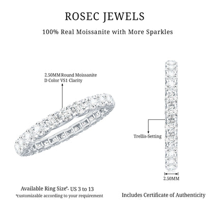 Brilliant Cut Moissanite Eternity Wedding Ring for Women