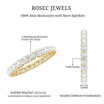 Brilliant Cut Moissanite Eternity Wedding Ring for Women
