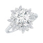 Certified Round Moissanite Halo Engagement Ring for Her